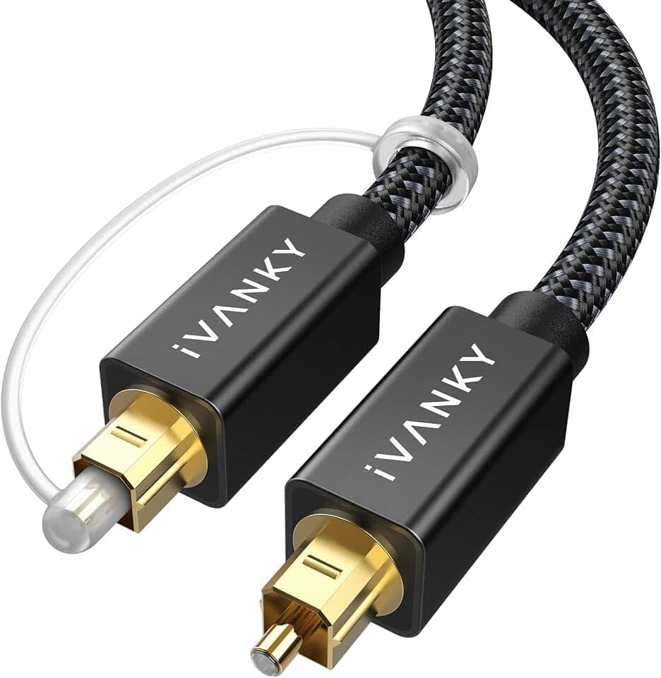 IVANKY Optical Audio Cable 6ft, Toslink Fiber Optic S/PDIF Digital Audio