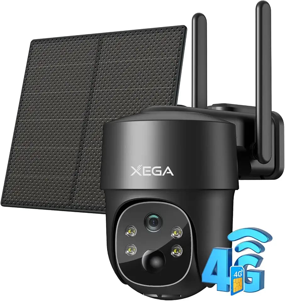 Xega 4G LTE Solar PTZ Aussen Überwachungskamera mit SIM Karte ohne WLAN
