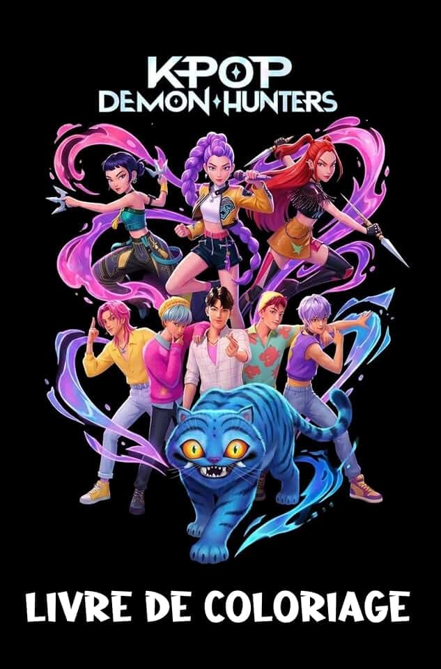 Livre de Coloriage K-Pop Demon Hunters: Des Pages de Coloriage Relaxantes pour Fans de K-Pop, Manga et Fantasy
