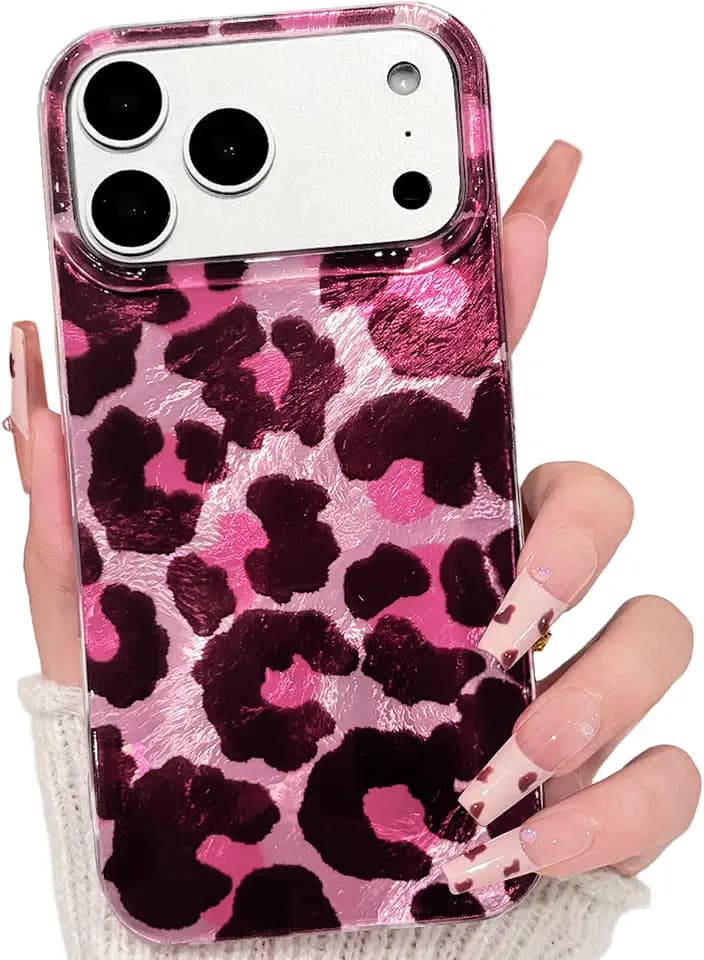 Lovmooful for iPhone 17 Pro Max/18 Pro Max Case Cute Leopard-Pink
