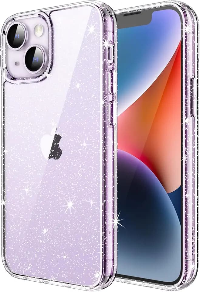 JETech Glitter Case for iPhone 14, Clear
