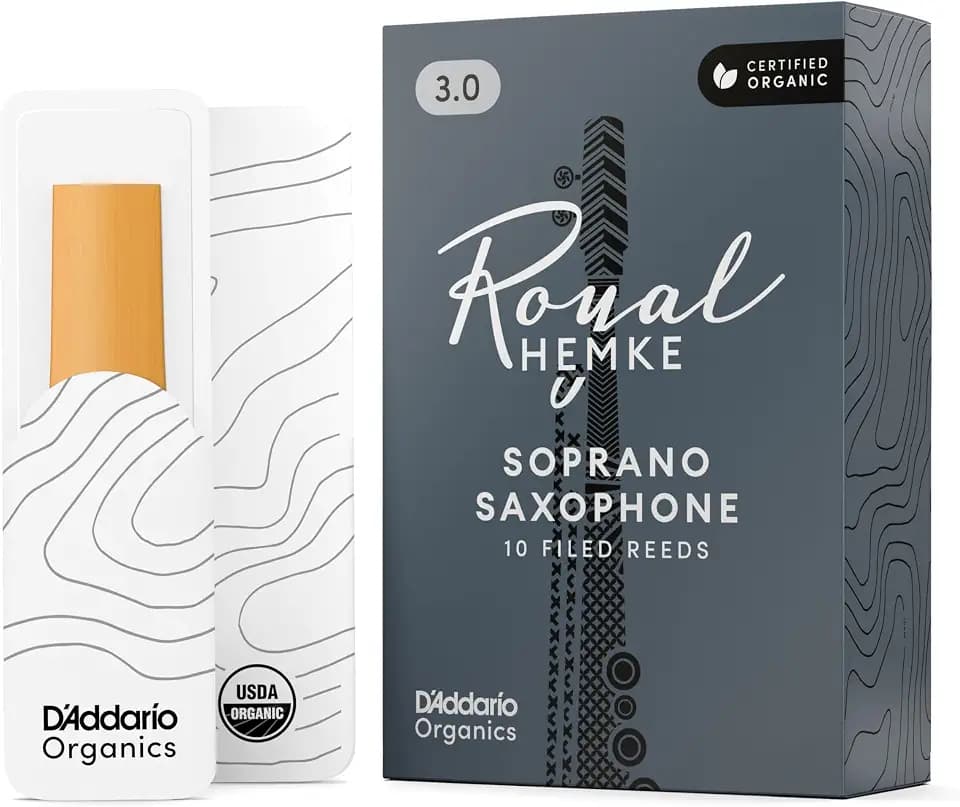 D'Addario Hemke Organic Soprano Sax Reeds Strength 3.0, 10-Pack