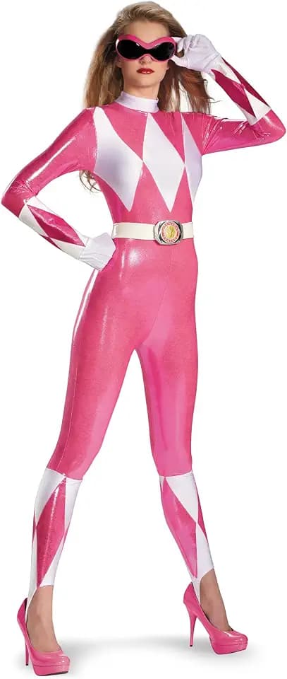 Disguise Costumes Mighty Morphin Power Rangers Pink Ranger Sassy Womens Adult Bodysuit Costume