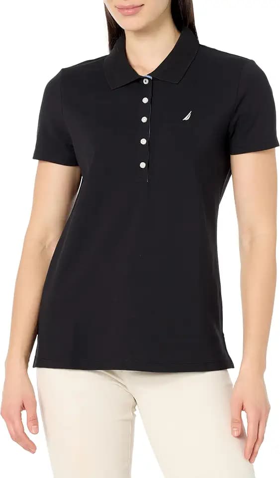 Nautica Women's Short Sleeve Cotton Polo Shirt