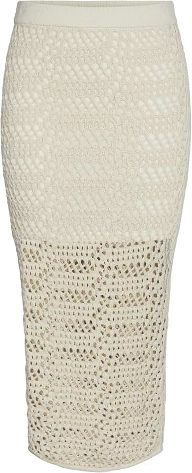 PIECES Damen Pcaia Hw Long Knit Skirt Strickrock