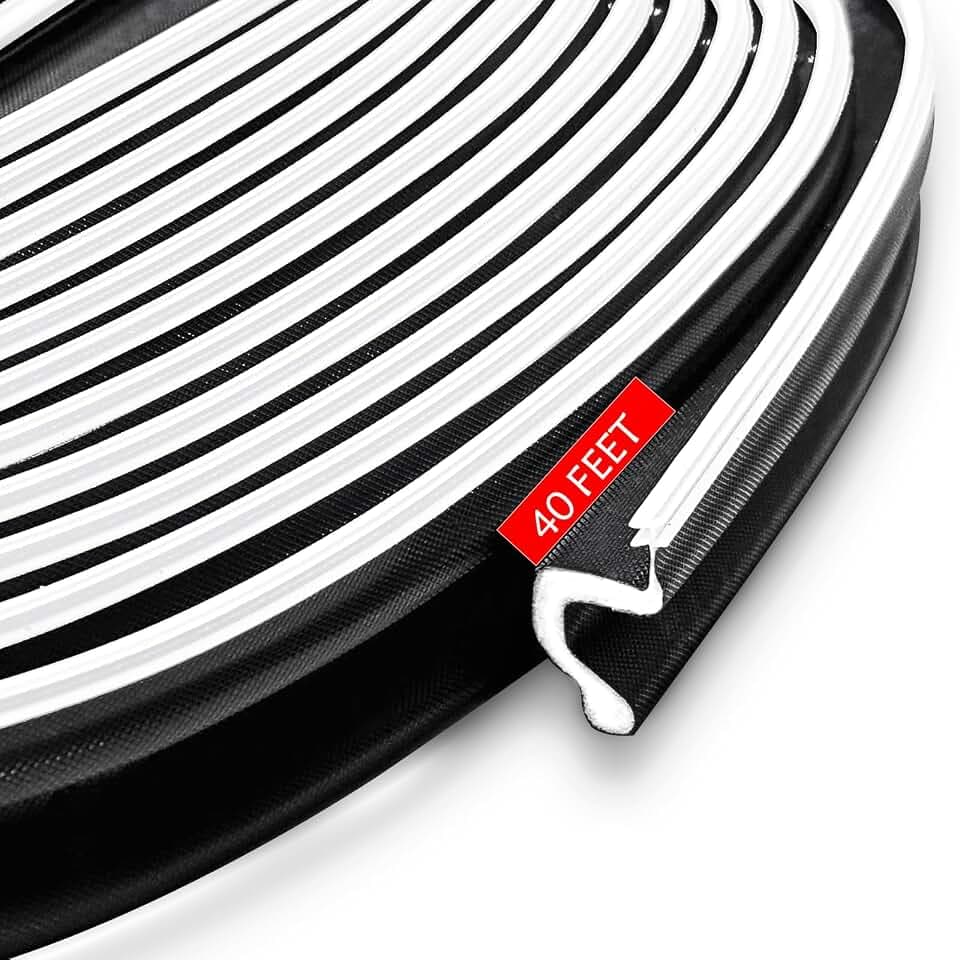 Extra Thick Kerf Weather Stripping Door Seal for Door Frame 40Ft, Black