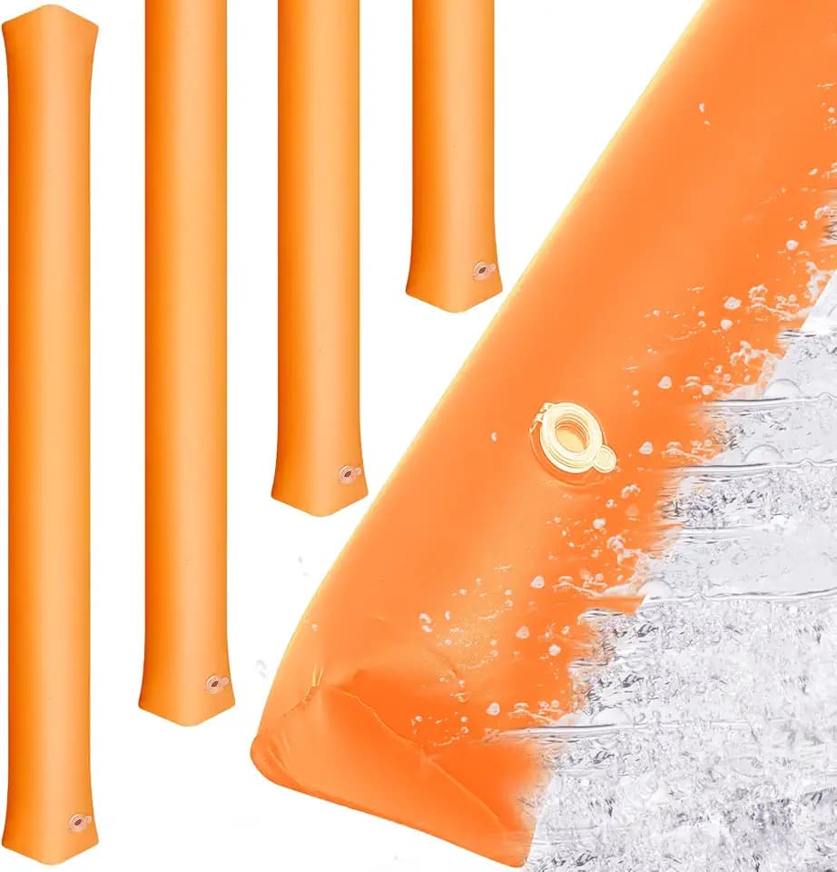 Amylove PVC Inflatable Flood Barriers, 6 ft x 8 in x 4 in, Orange