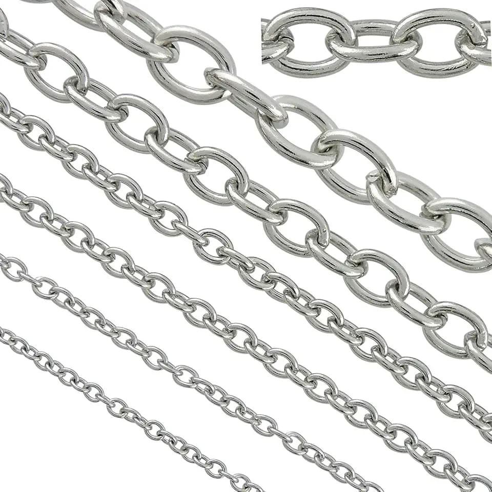 Coiris 2‑15 m Edelstahl Kabelkette für Schmuckherstellung Großpackung