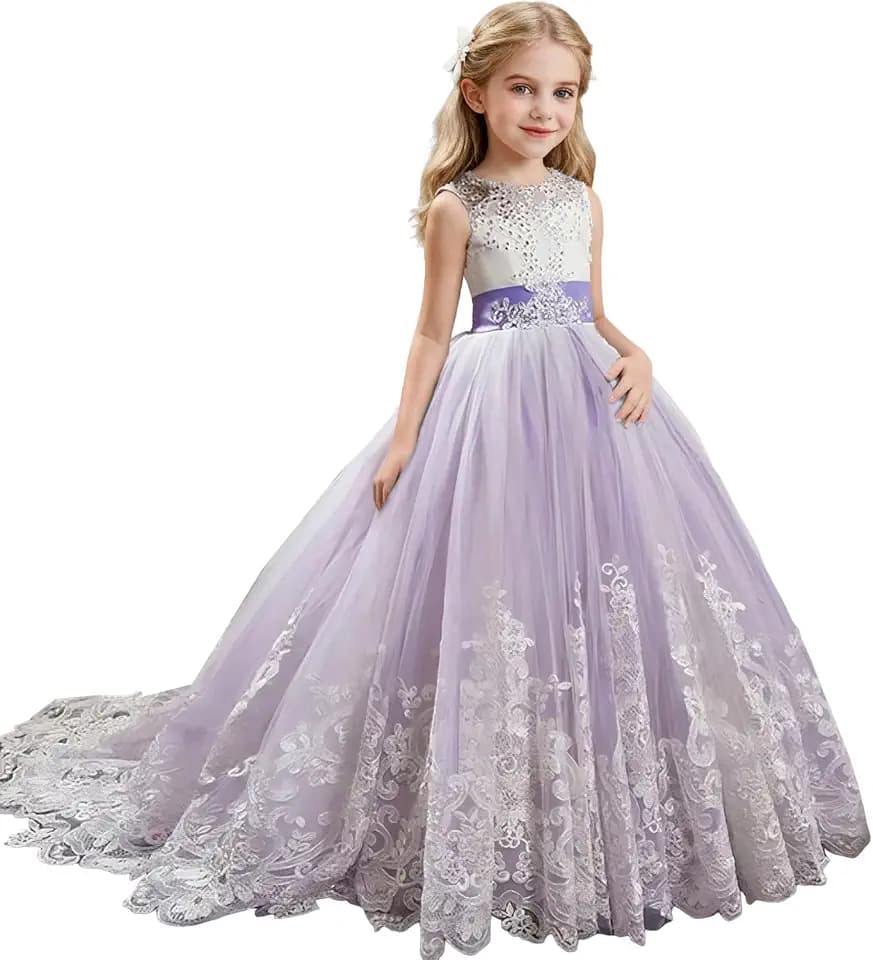 discoball Mädchen Kleid als Blumenmädchen, für Partys, Taufen, Strand, Hochzeiten, Ball