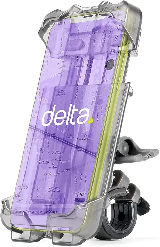 Delta Premium Bike Phone Mount Cycle - Bicycle Smartphone Holder Adjusts to Any Handlebar & Fits Any Phone or iPhones - Easily Accessible On The Go - Hands-Free Access