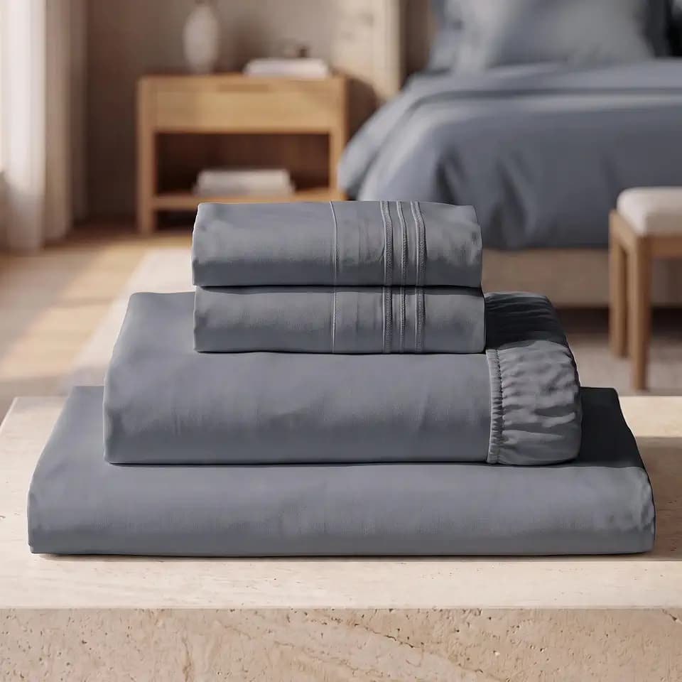 Mellanni Iconic 4-Piece, Ultra Soft Sheet Set (King, Mineral Gray)