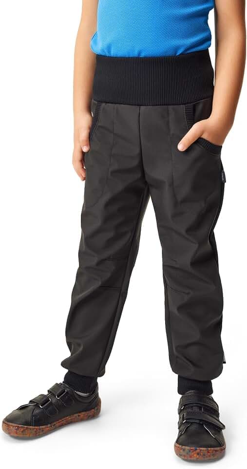 Kinder Unisex Softshell Hose mit Fleece Wasserabweisend und Winddichte Atmungsaktive Outdoorhose Funktionshose Street