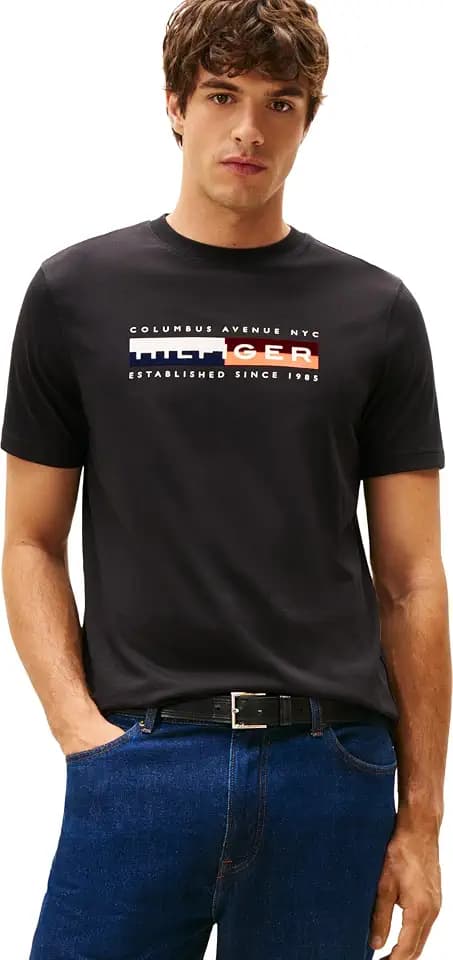 Tommy Hilfiger Herren Th Colour Block Graphic Tee Mw0mw40014 S/S T-Shirt (1er Pack)