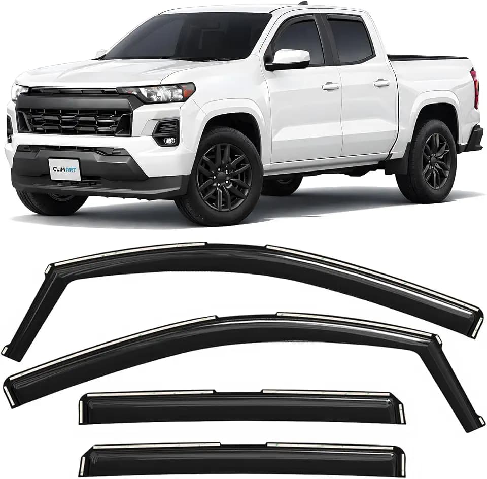 CLIM ART in-Channel Incredibly Durable Rain Guards for Chevrolet (Chevy) Colorado 2023-2026 Crew Cab, Original Window Deflectors, Vent Window Visors, Vent Deflector, 4 pcs. - 623082