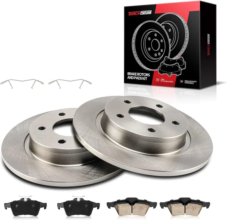 Torchbeam Rear Brakes and Rotors Kit for Mazda 3 2005-2013, 11.03in Rotors