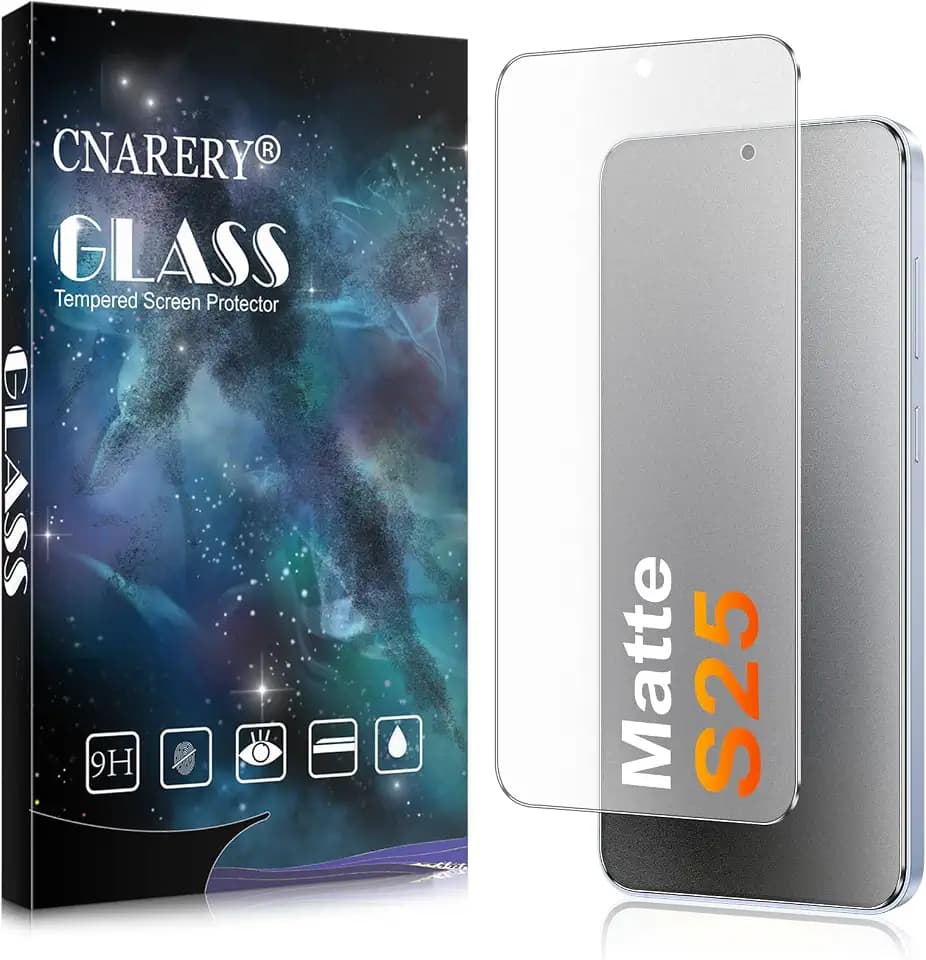 [2 Pack Matte Screen Protector for Samsung Galaxy S25, Anti-Glare Anti-Reflection and Anti-Fingerprint, 9H Tempered Glass Film, Smooth Touch