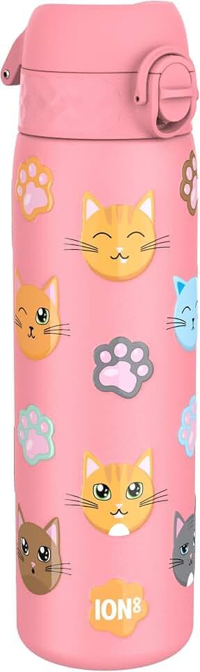 ion8 Vakuumisolierte Stahl-Trinkflasche, 500 ml (17 oz), Katzen