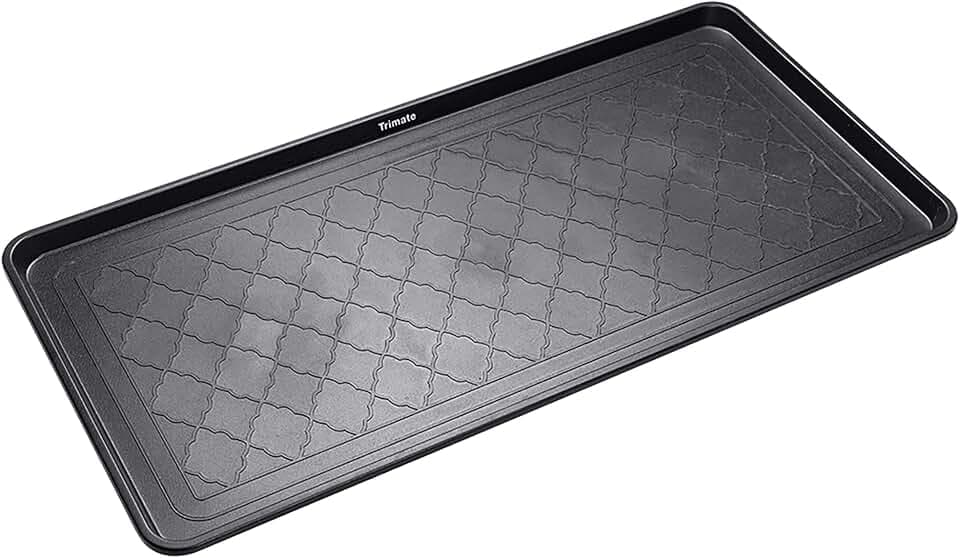 Boot Tray Black, 40x20 in - Waterproof Shoe Mat, Recycled Material