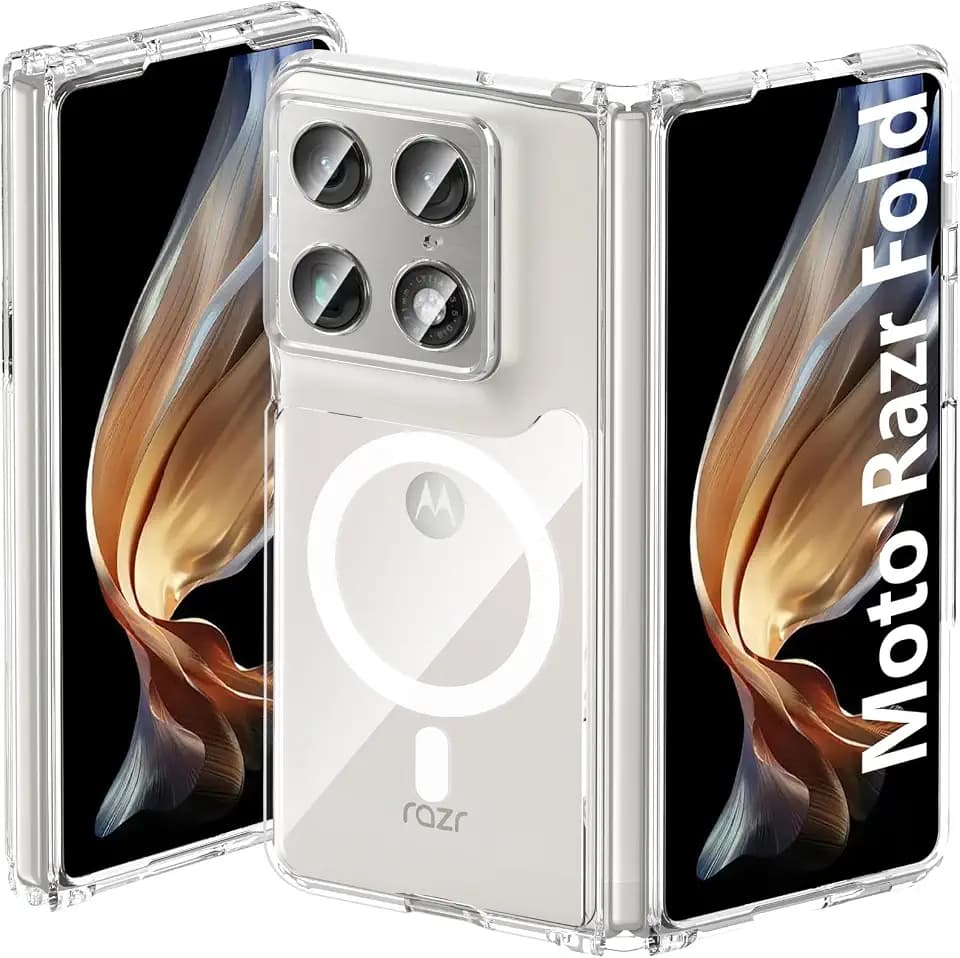 Hensinple Magnetic for Moto Razr Fold Case 2026 Transparent