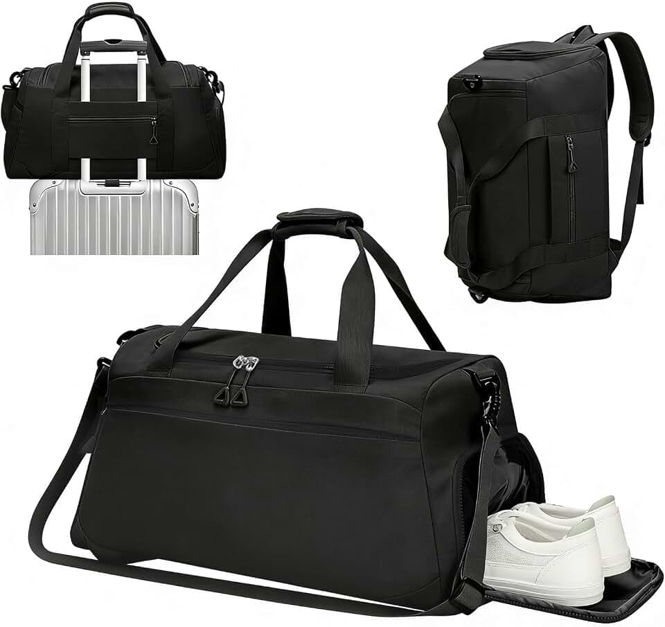 AiQInu Sporttasche Damen Herren, Sporttasche mit Schuhfach, 35L Große Sporttaschen Wasserdichtes, 3-in-1 Mehrere Fächer Gym Bag, Reisen, Wochenende, Schwimmen Fitness