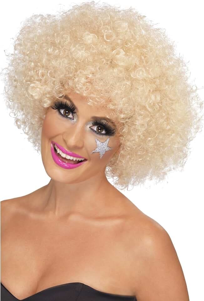 Smiffys 70er Flippige Afro Perücke, Blond, 120g Halloween