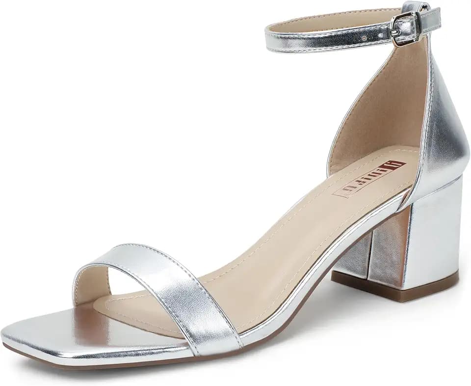 IDIFU Chunky Block Low Short Heels Sandals Dress Shoes for Women