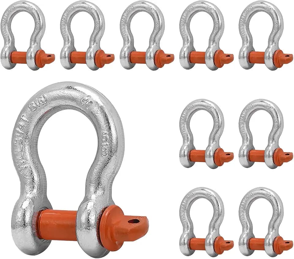 Leero 5/8" D Ring Shackles,Clevis Shackle with 3/4" Alloy Screw Pin,10 Pack