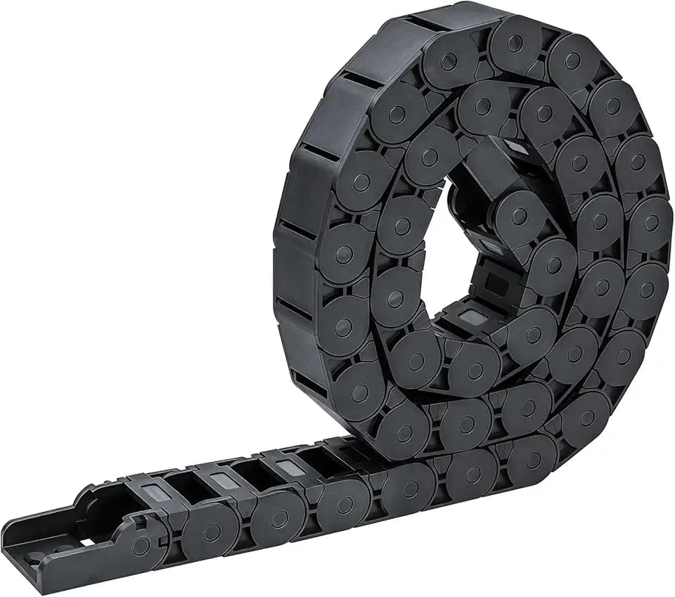 Schleppkette Kabelschleppkette, Energiekette Kabelführung aus Verstärktes Nylon Nylonband-Endverbinder, Geeignet für 3D-Drucker und CNC Maschine, Schwarz (R28, 15x20mm, 1M)