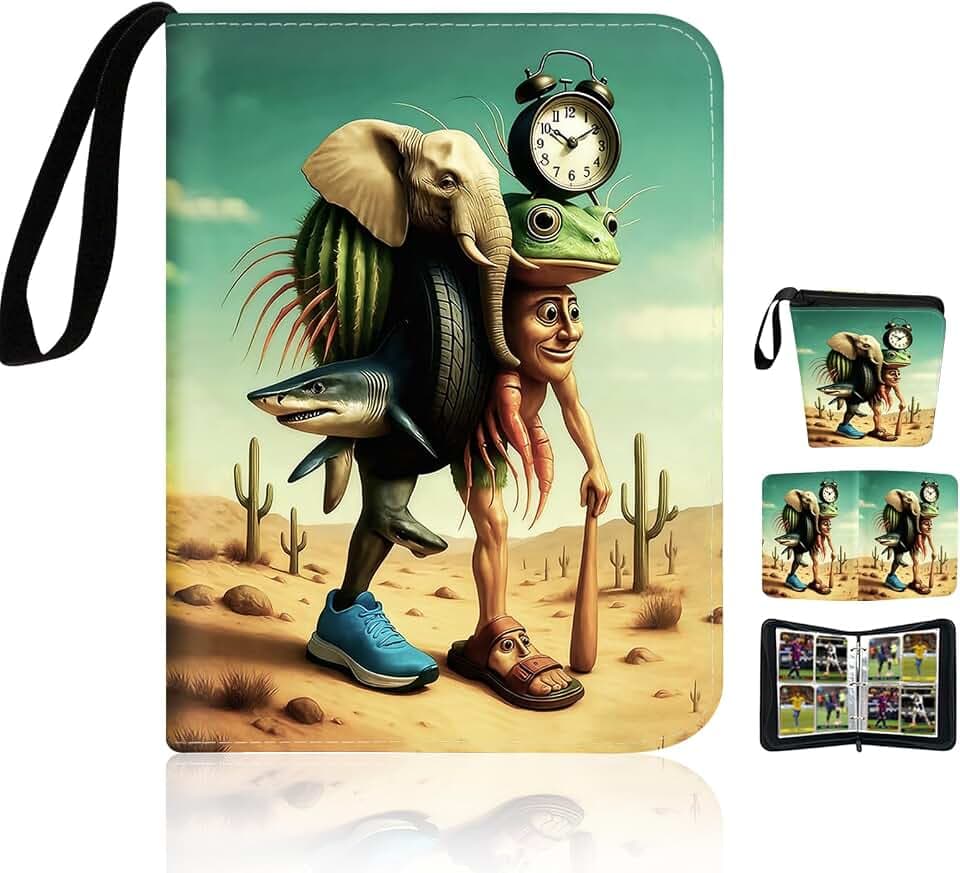 Sammelalbum für Karten Kartenhalter Album mit 50 Doppelseitige Seiten Karten Sammelkarten Album Ordner 400 Taschen Tragetasche Kartenordner Display Aufbewahrungstasche