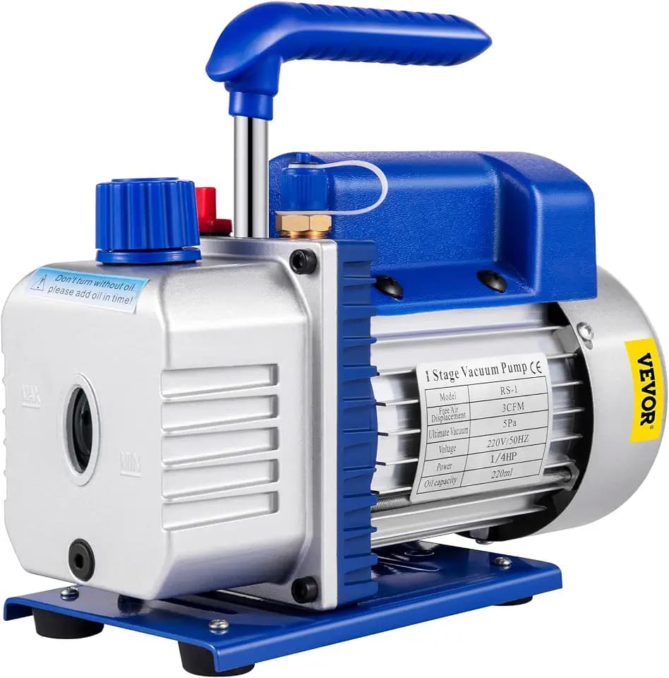 VEVOR Vakuumpumpe,3CFM 1/4 HP Vakuumpumpe Unterdruckpumpe, 220 V Unterdruckpumpe Vakuumgeräte Pumpe, 50HZ Unterdruckpumpe Vakuumgeräte Pumpe