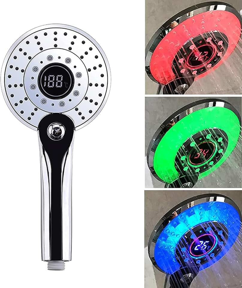 Comely LED Duschkopf, Regendusche 3 Farben Farbwechsel Temperaturregelung