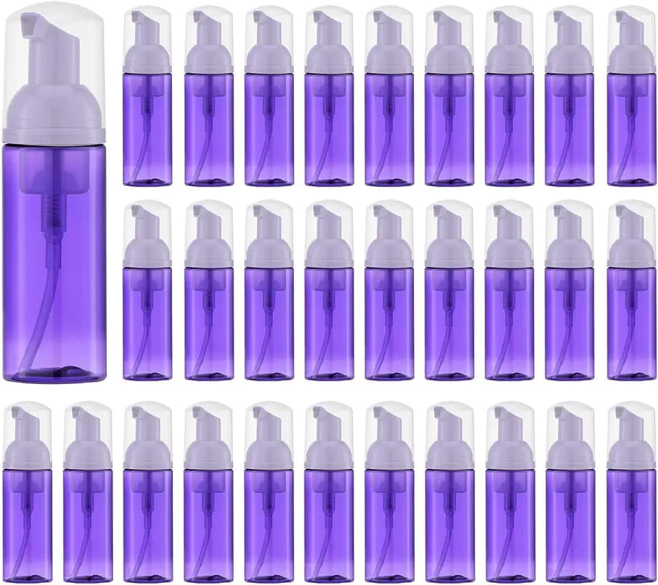 Tekson Empty Lash Shampoo Bottles, 30PCS Travel Foam Pump Bottle, 2oz