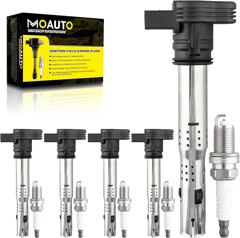 Set of 5 Ignition Coils Pack UF575 07K905715G & 5 PCS Iridium Spark Plugs
