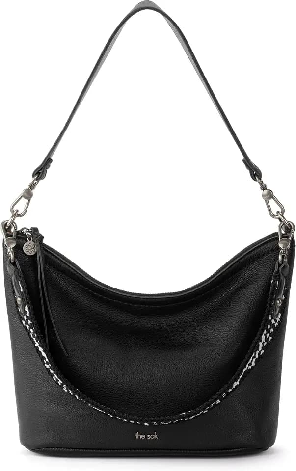 The Sak Jasmine Small Hobo Bag - Leather Shoulder Purse with Zipper