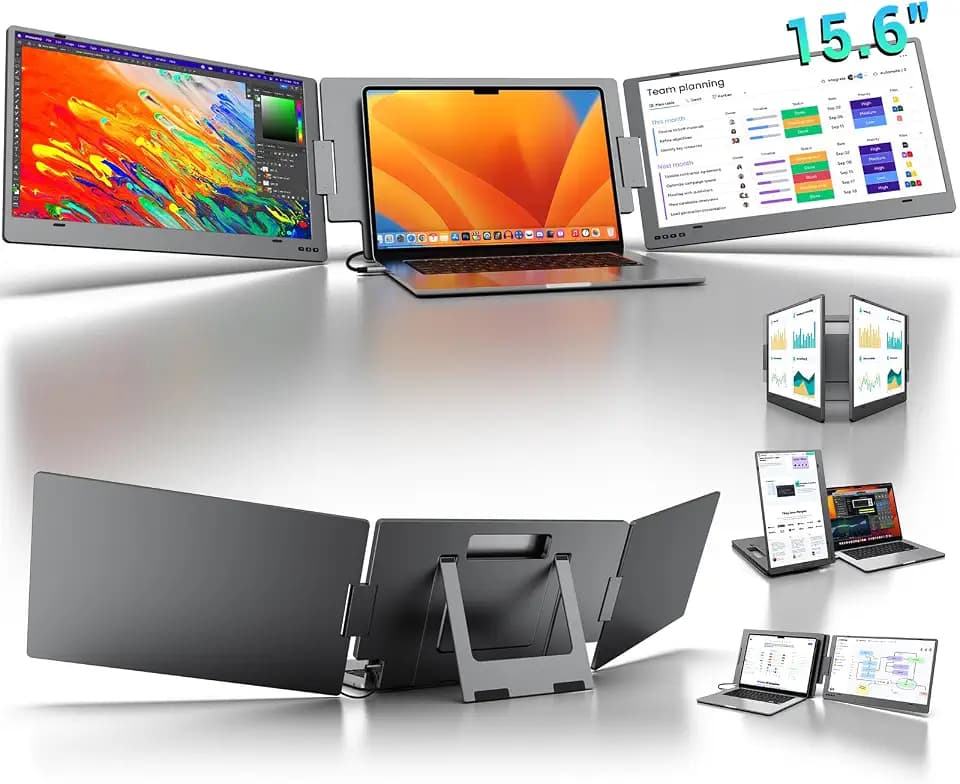 KYY Laptop Screen Extender, 15.6" Travel Portable Monitor for Laptop Alloy