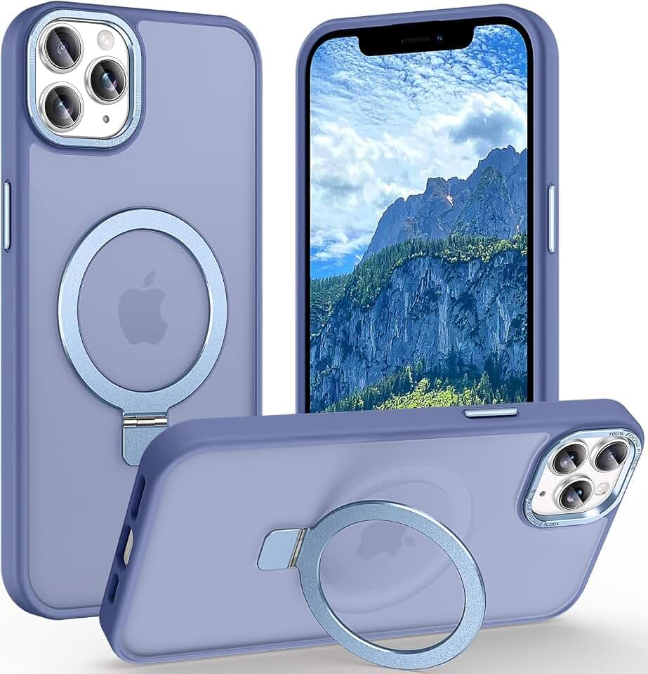 Magnetic for iPhone 11 Pro Max Case with Ring Stand, Glacier