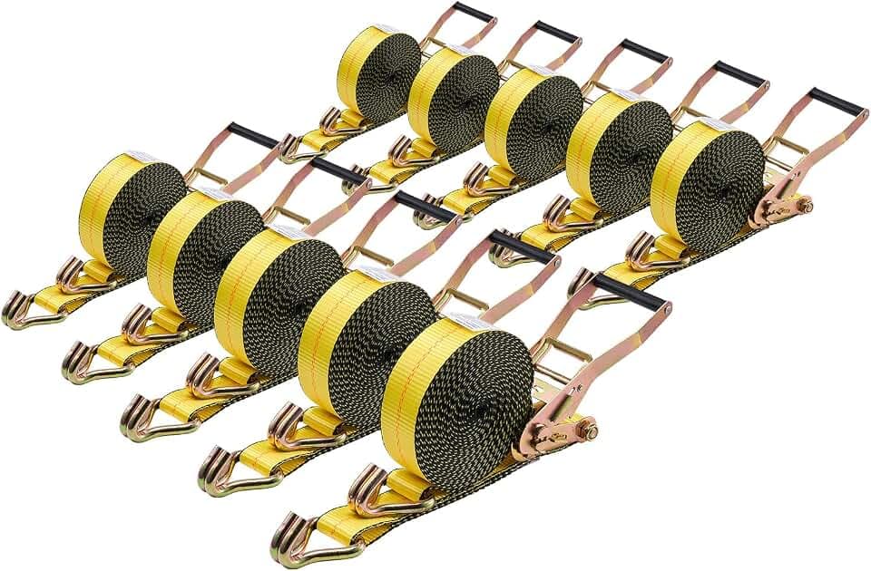 VEVOR Spanngurte, 50,8x9144 mm, Hochleistungs-Zurrgurte mit Doppel-J-Haken, Bruchlast 4536 kg, Ratschenmechanismus für Umzüge, Anhänger, Motorräder, Kajaks, Autodächer, 10er-Pack