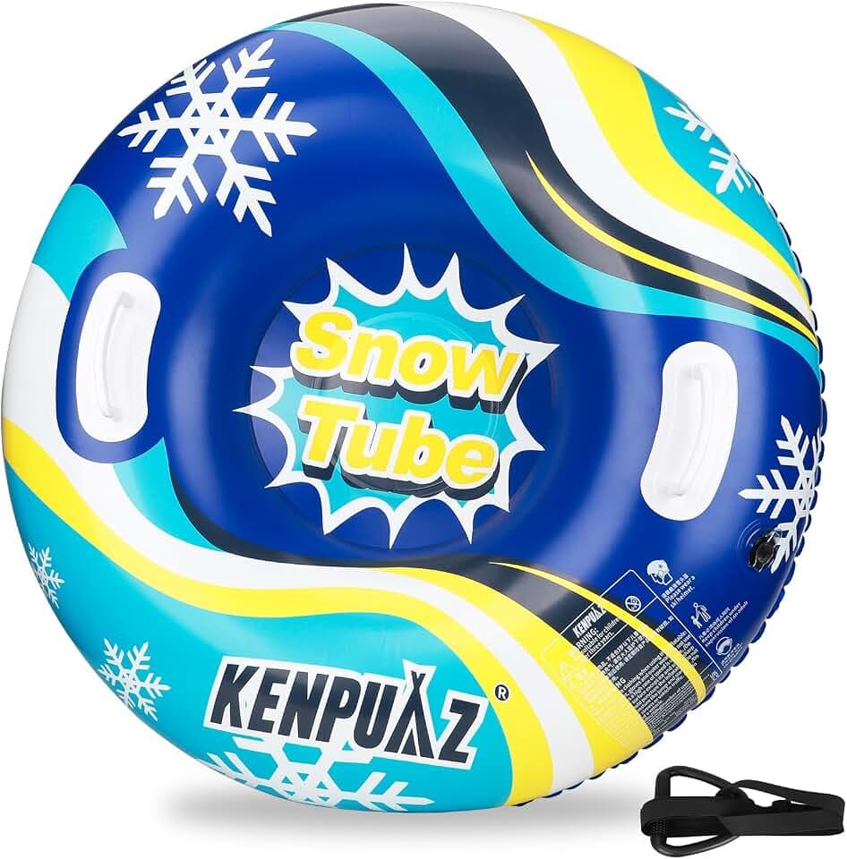 Inflatable Snow Tube with Durable Fabric Cover(Blue/RED)
