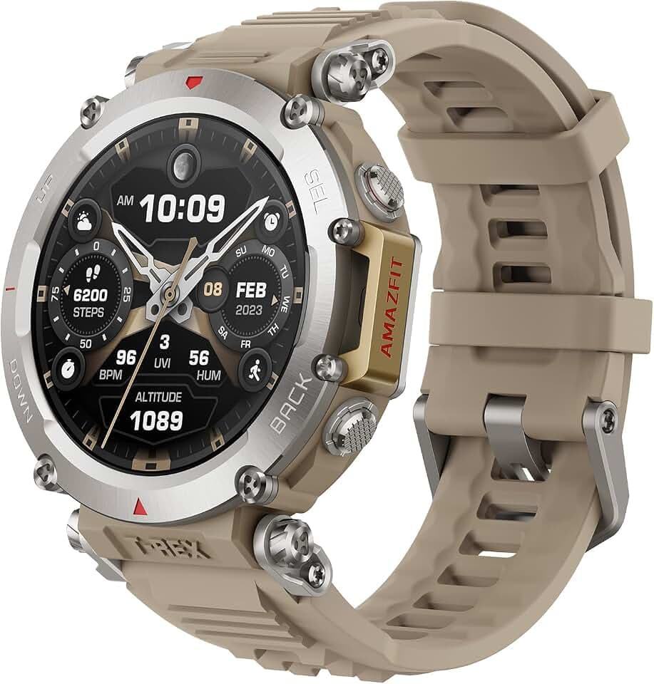 Amazfit T-Rex Ultra 47mm Outdoor Smartwatch, Dual-Band GPS, Routen-Import & 6 Navigation, Freitauch-Unterstützung & 10 ATM Wasserdichtigkeit, -30℃ Ultra-Tieftemperatur-Betrieb in Militärqualität