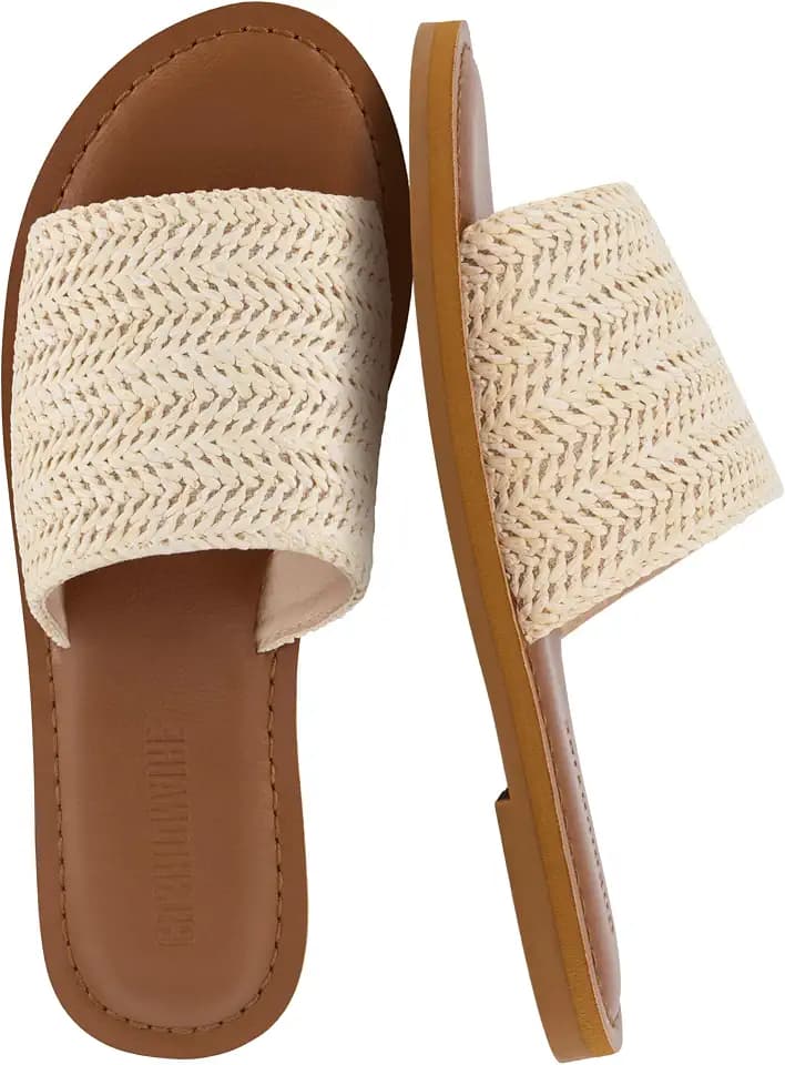CUSHIONAIRE Carly Slide Sandals for Women with Memory Foam