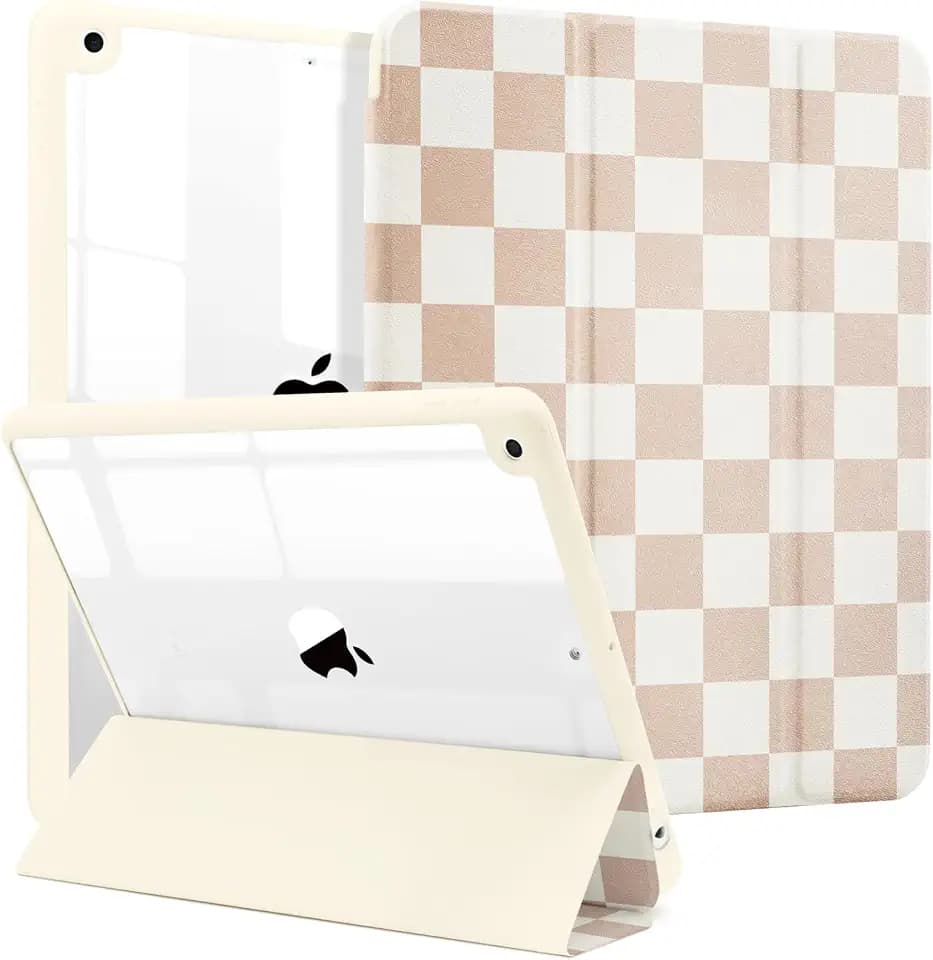 MrARTIST for iPad 9th/8th/7th Generation Case with Pencil Holder, Checkered