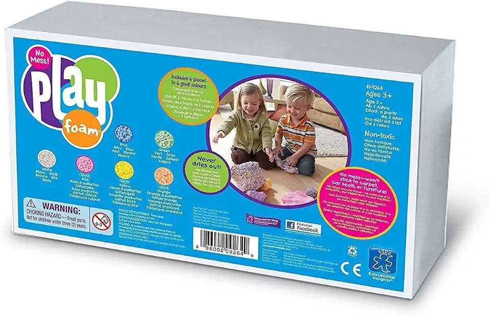Playfoam® Set (6 Farben) – Lernspielzeug ab 3 Jahre, sensorisches Spielen & Kreativität fördern, trocknet nicht aus, saubere Knete für Kindergarten & Vorschule, Taktile, Geschenke für Kinder