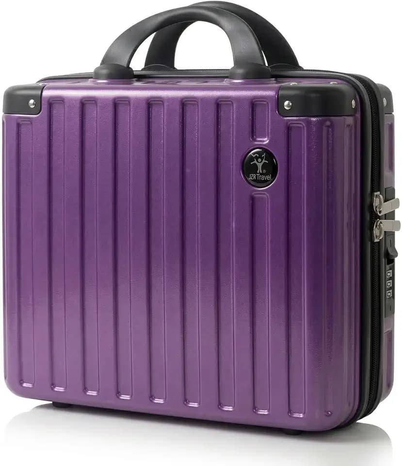 14 Inch Portable Waterproof Hard Shell Travel Makeup Case (Purple)