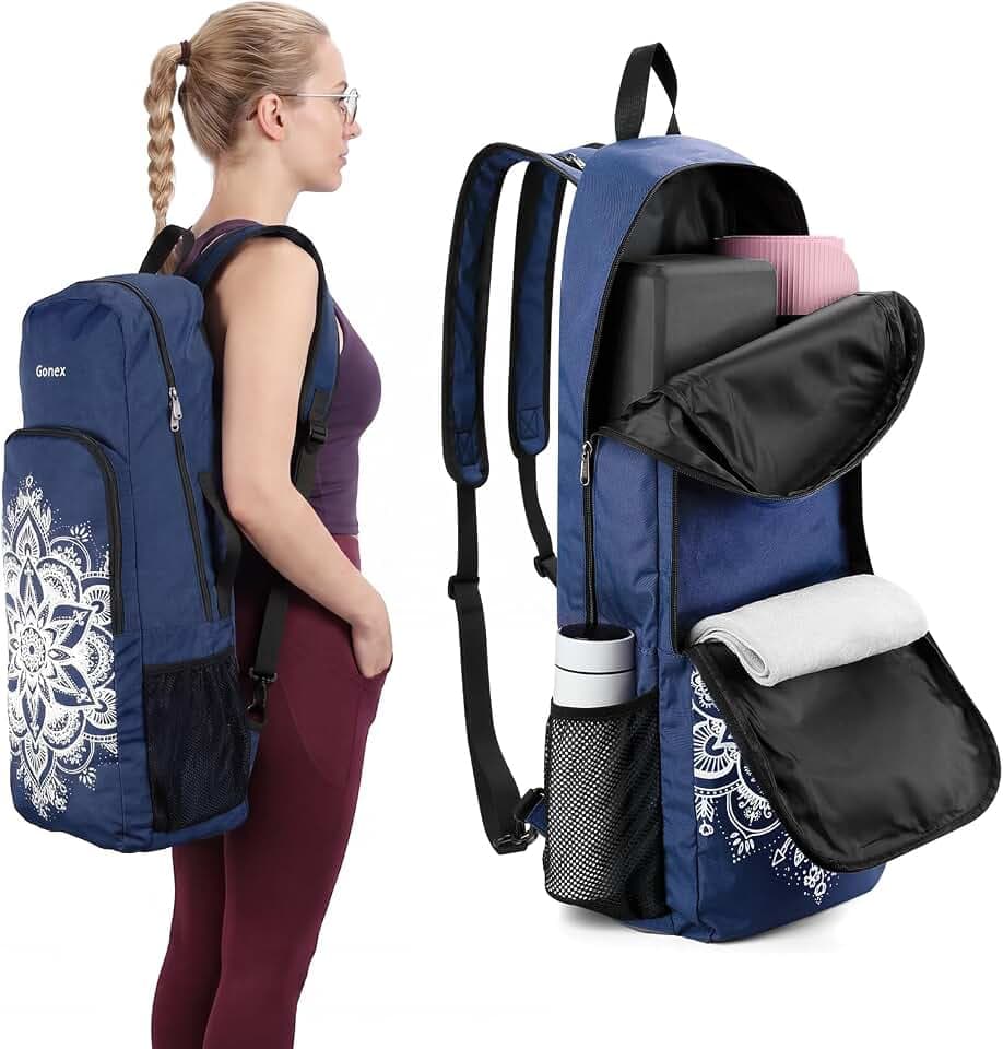 Gonex Yoga Mat Bag Convertible Backpack Blocks Carrier with Wet Pocket
