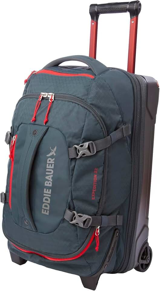 Eddie Bauer Expedition Rolling Duffel Bag with Wheels - Storm, 22"