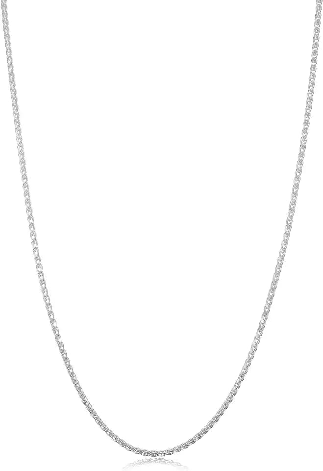 Kooljewelry 925 Sterling Silver Round Wheat Chain Necklace