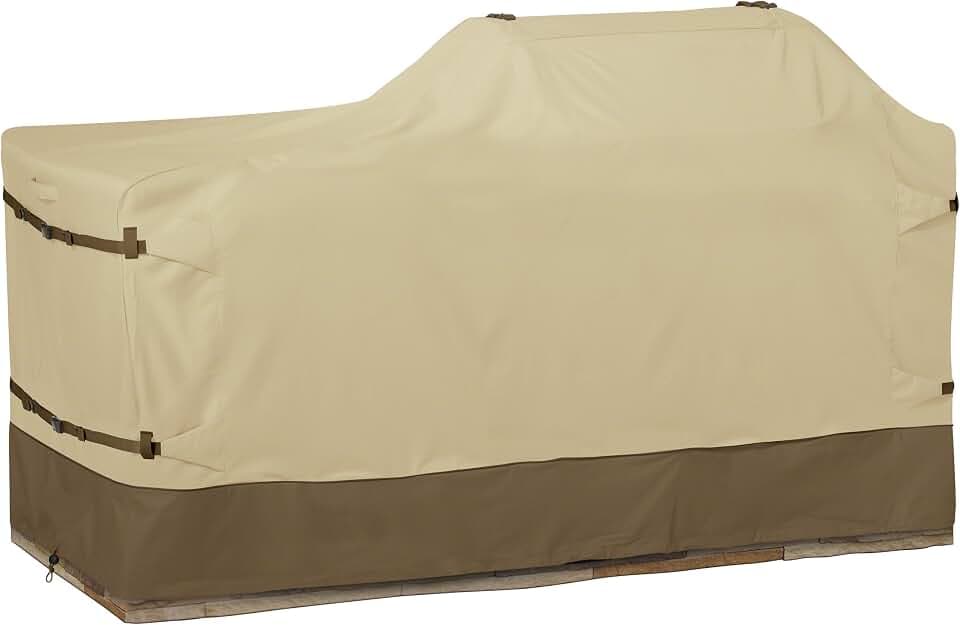 Classic Accessories Veranda Water-Resistant BBQ Grill Cover for 86 Inch Island with Left or Right Grill Head