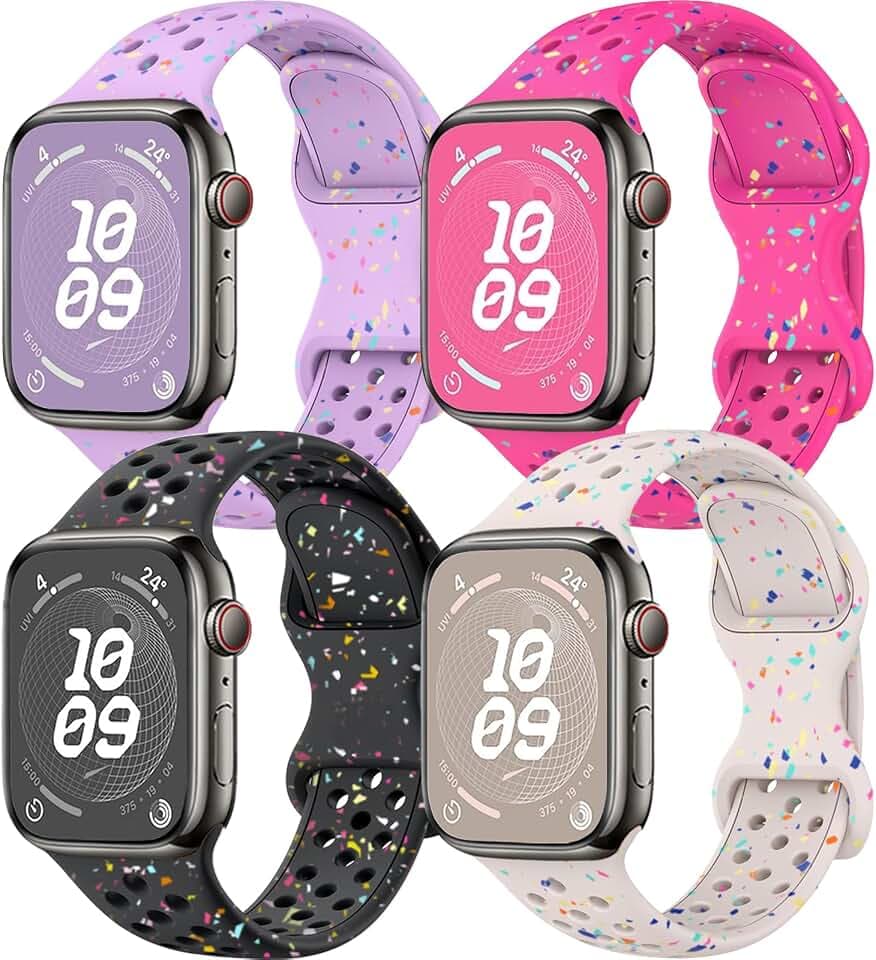 4 Pack Sport Band Compatible with Apple Watch Bands Women Men