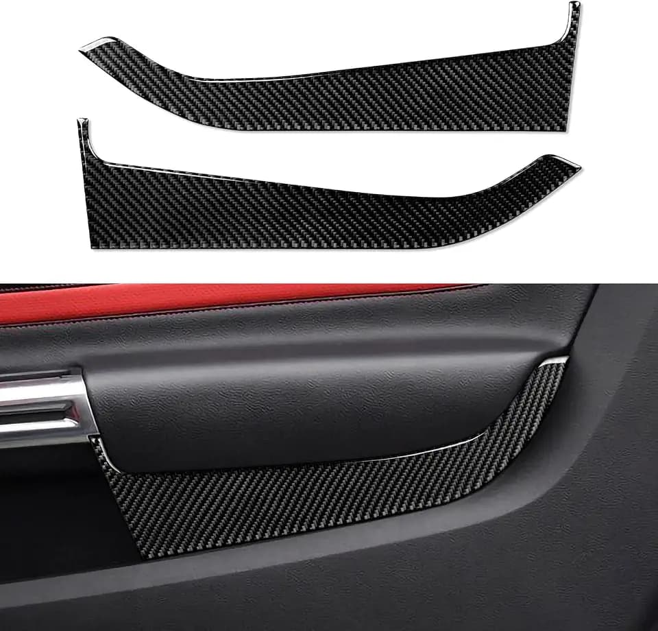 Car Front Door Panel Sticker Carbon Fiber Decal Sticker Interior Trim Cover for Ford Mustang 2015-2023/Shelby GT350 2015-2020/Shelby GT500 2020-2022