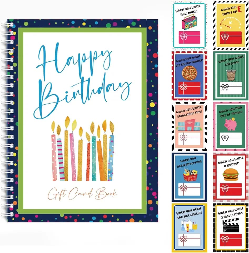 Motiskyy Happy Birthday Gift Card Book 7x5" Organizer, Novel